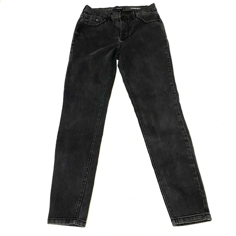 Curve Appeal Women's Black Faded High Rise Jeans